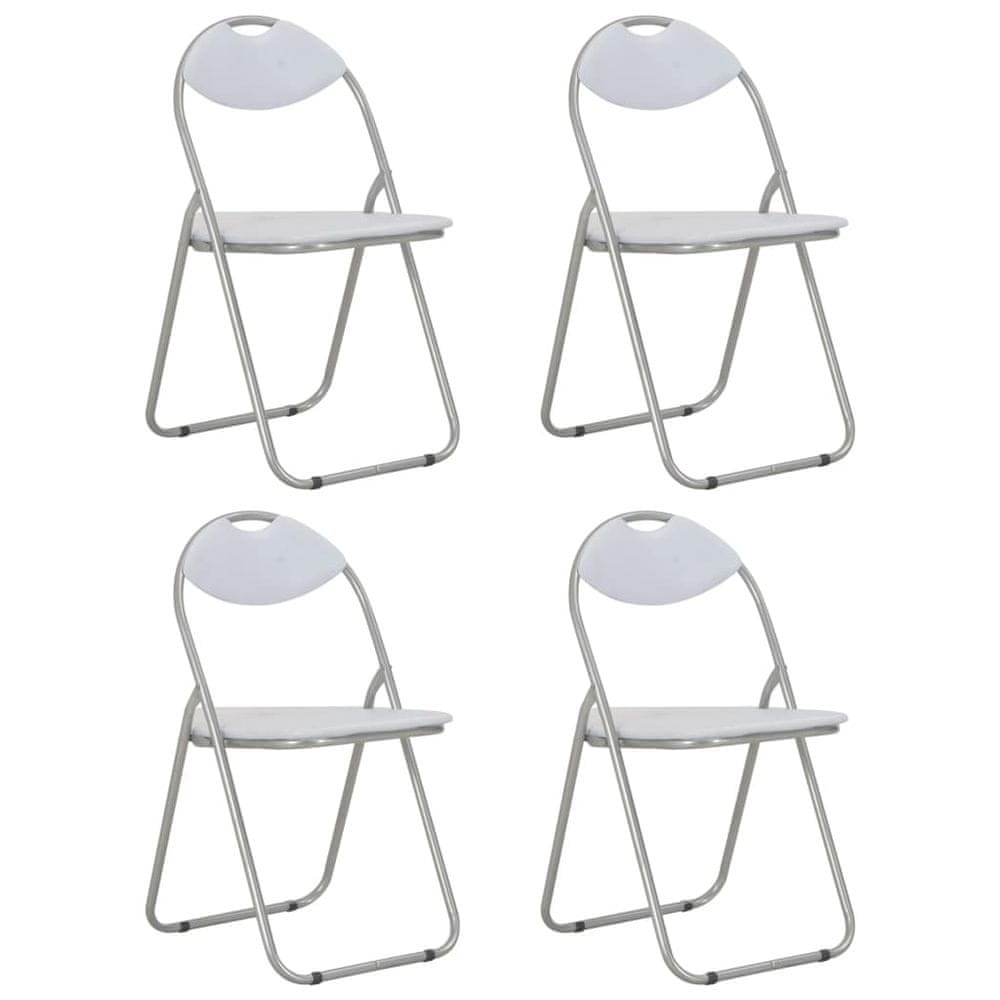 Petromila vidaXL Skladacie jedálenské stoličky 4 ks biele umelá koža